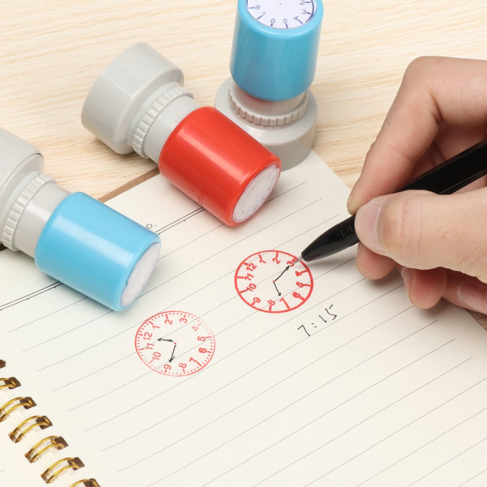 1Pc Plastic Clock Stamp Clock Dial Learning Recognition Student Teaching Tools School Math Teaching Tools Seal