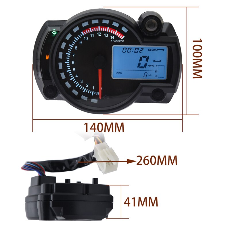 Universal KOSO LCD Digital Motorcycle RX2N Odometer Speedometer Meter Instrument Adjustable MAX 299KM/H 7colors Dashboard