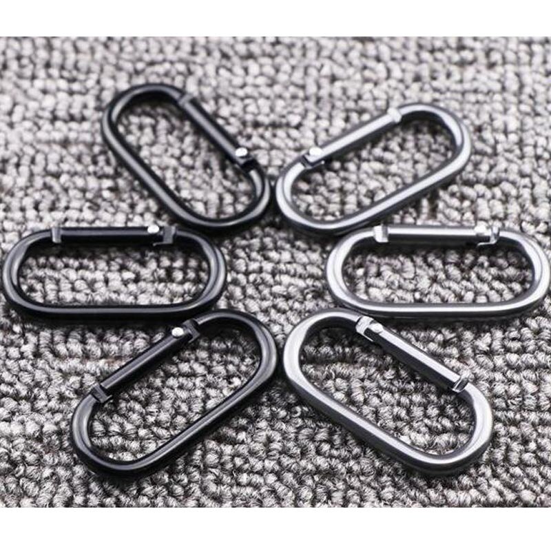 5Pcs Oval Carabiner Hanging Buckle Spring Keychain Clip Hook Carabiner Hanging Buckle Hook for Camping Fishing Hiking