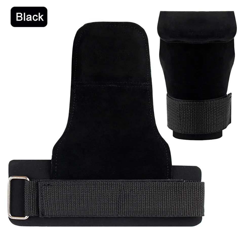 1 Stuks Koeienhuid Gym Handschoenen Anti-Slip Gewicht Power Riem Lifting Pads Deadlift Riem Workout Crossfit Fitness Handschoenen Palm bescherming: Bordeaux