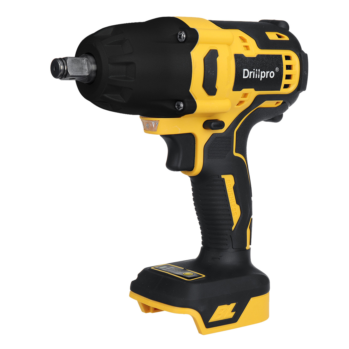 Drillpro 1/2 " 2000n.  m bürstenloser akku-schlagschrauber, wiederaufladbarer schraubenschlüssel, bohrmaschine, elektrowerkzeug für mak 18v akku: Gelb