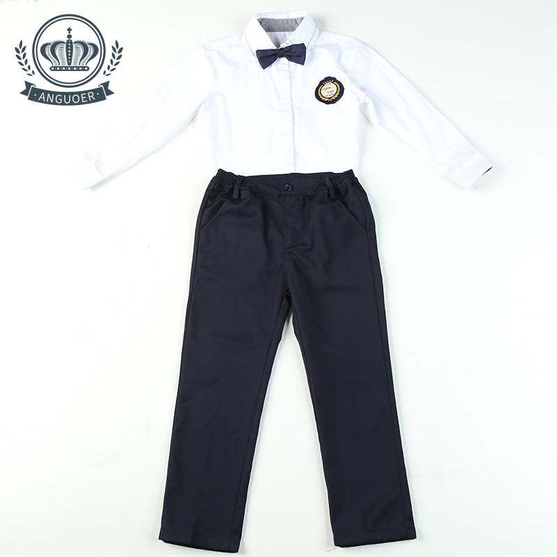 Kids Kindergarten Uniform Students British Style School Uniform Children's Long Sleeve School Clothes Primary 2pcs Suits D-0601