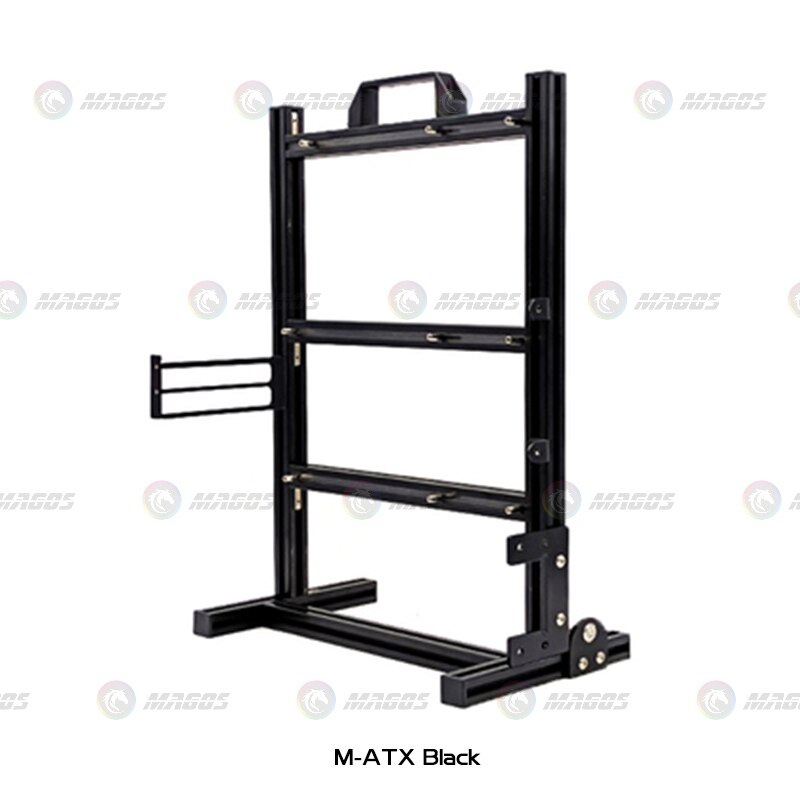 Modding offen Stil Computer fallen Rahmen, Vertikale Chassis Regal, DIY Schreibtisch Spielen Gamer PC Schrank Unterstützung ATX/ ITX / MATX: MATX Schwarz