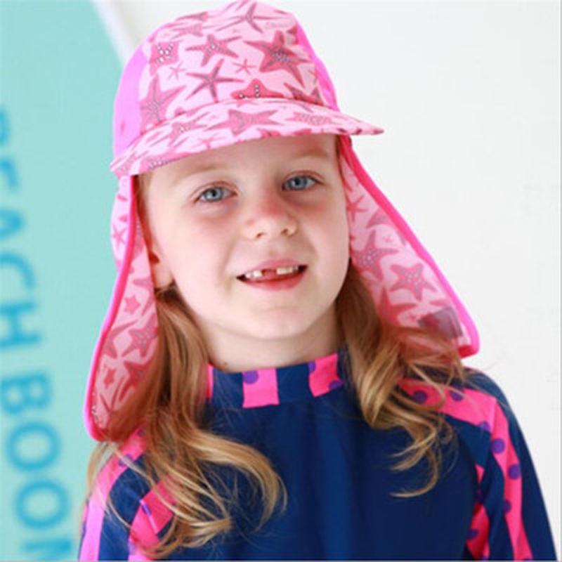 Enfants été plage UV coupe casquette 1-12 ans bébé chapeau garçons filles enfants bonnet de natation respirant cou Protection en plein air chapeau de soleil