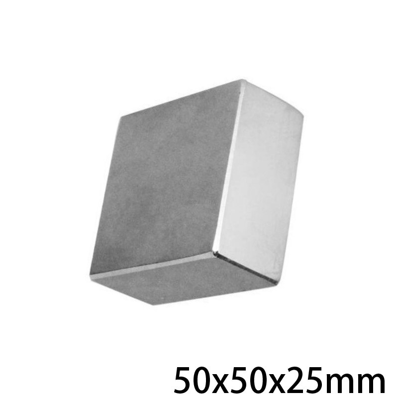 1Pc 50*50*25 Blok Sterke Zeldzame Aarde Magneet Dikte 25Mm Rechthoekige Neodymium Magneten 50X50X25Mm N35 Grote Magneet 50x50x25