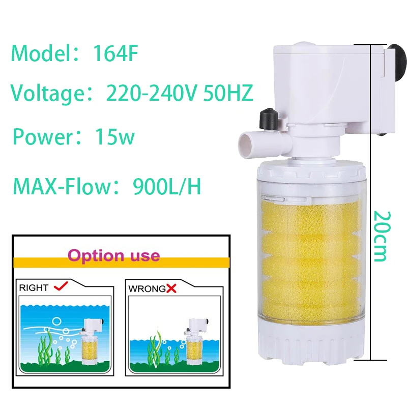 220V 3 in 1 Aquarium Multifunctionele Filterpomp Zuurstof Aquarium 4 Lagen Filter Aquarium Interne Filter Materiaal Luchtpomp: Rood