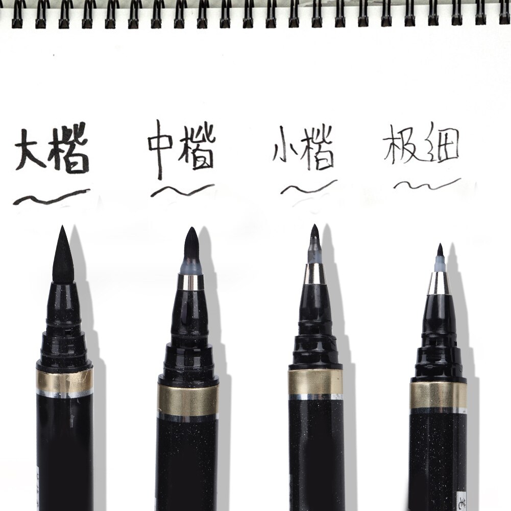 4 stk kalligrafipenn blækbørste pen til skitse underskrift skolekontor til kalligrafi praksis