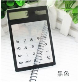 Útil pantalla táctil LCD de 8 dígitos, calculadora Solar transparente Ultra delgada, papelería, calculadora científica clara, Oficina: Black