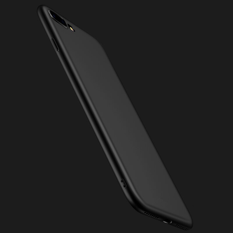 Silikonowy matowy ultra-cienki Tpu miękki futerał do iPhone 6 6S 7 7Plus 7 8 Plus X pokrowiec ochronny matowy dotyk dłoni czarny czerwony: For iPhone 8 / Full Black
