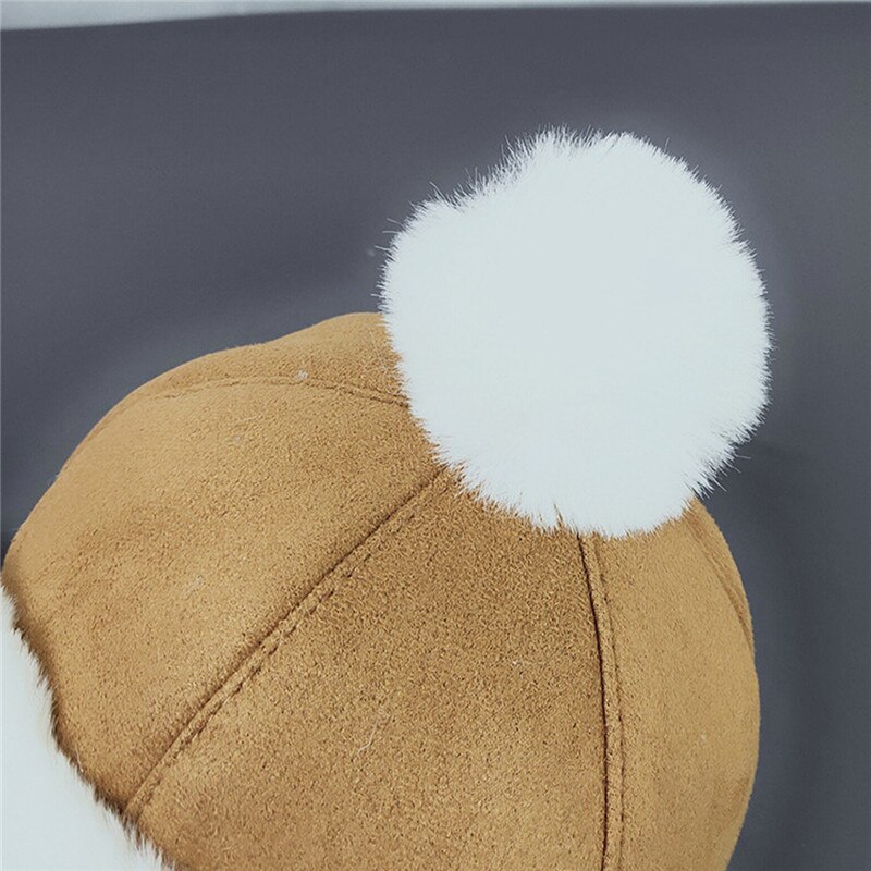 3 Colors Toddler Beanie Hat Simple Style Bomber Hats Casual Thicken Ear Hats Kids Winter Warm Plush Caps Beanie Hats