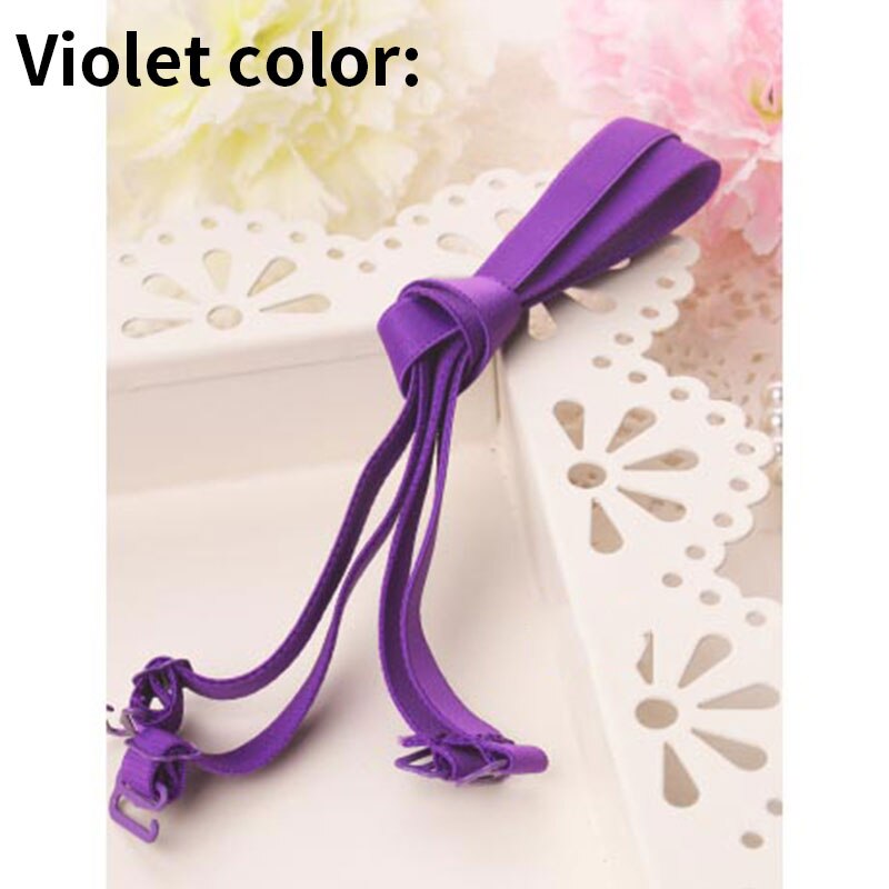 Colored Underwear Adjustable Removable Shoulder Elastic Accessories Bra Straps For Bra 1.0cm Width 10mm Non-Slip: Violet color