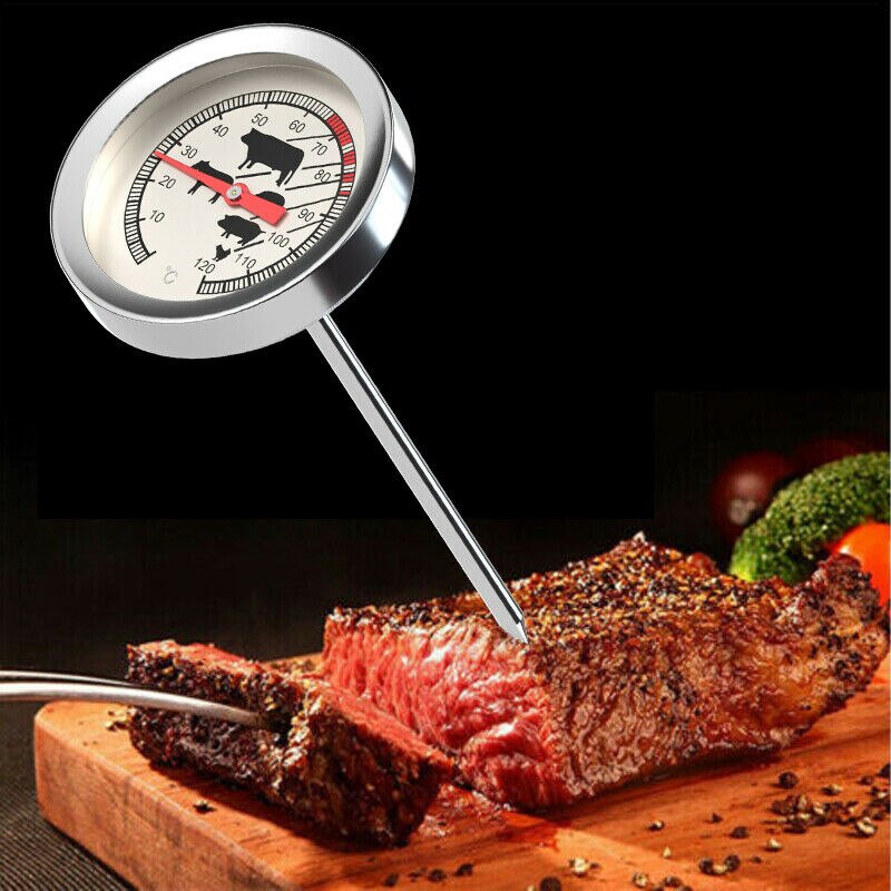 Stainless Steel Instant Read Probe Thermometer BBQ Food Cooking Meat Milk Gauge