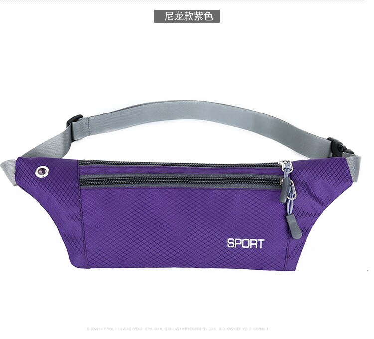 Women Men Waterproof Running Waist Bag Outdoor Pouch Sports Running Hiking Belt Bags Women for Iphone Phone Jogging Bags: purple