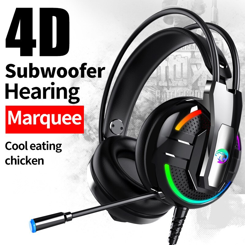 RUO A18 Wired Gaming Headsets HD Microphone Stereo Surround Noise Cancelling USB 3.5mm RGB Light For Tablet Laptop PS4 PC Xbox