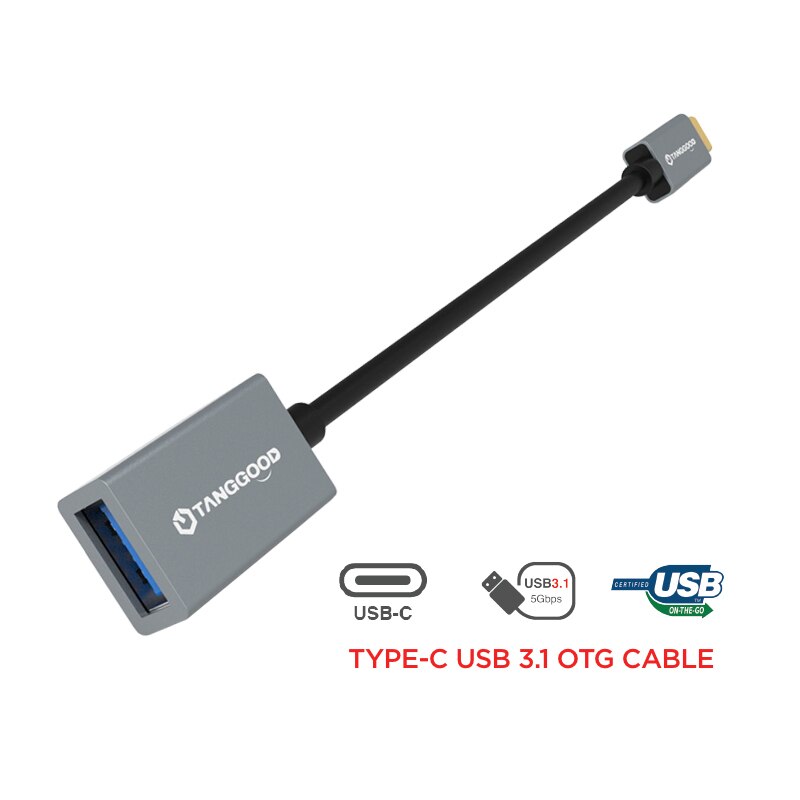 TANGGOOD USB C A USB un adaptador hembra OTG Cable USB 3,1 3,0 5Gbps de velocidad de datos para Macbook Pro Xiaomi Mi6 mezclar 2 Nexus 15cm: TG9903308GR