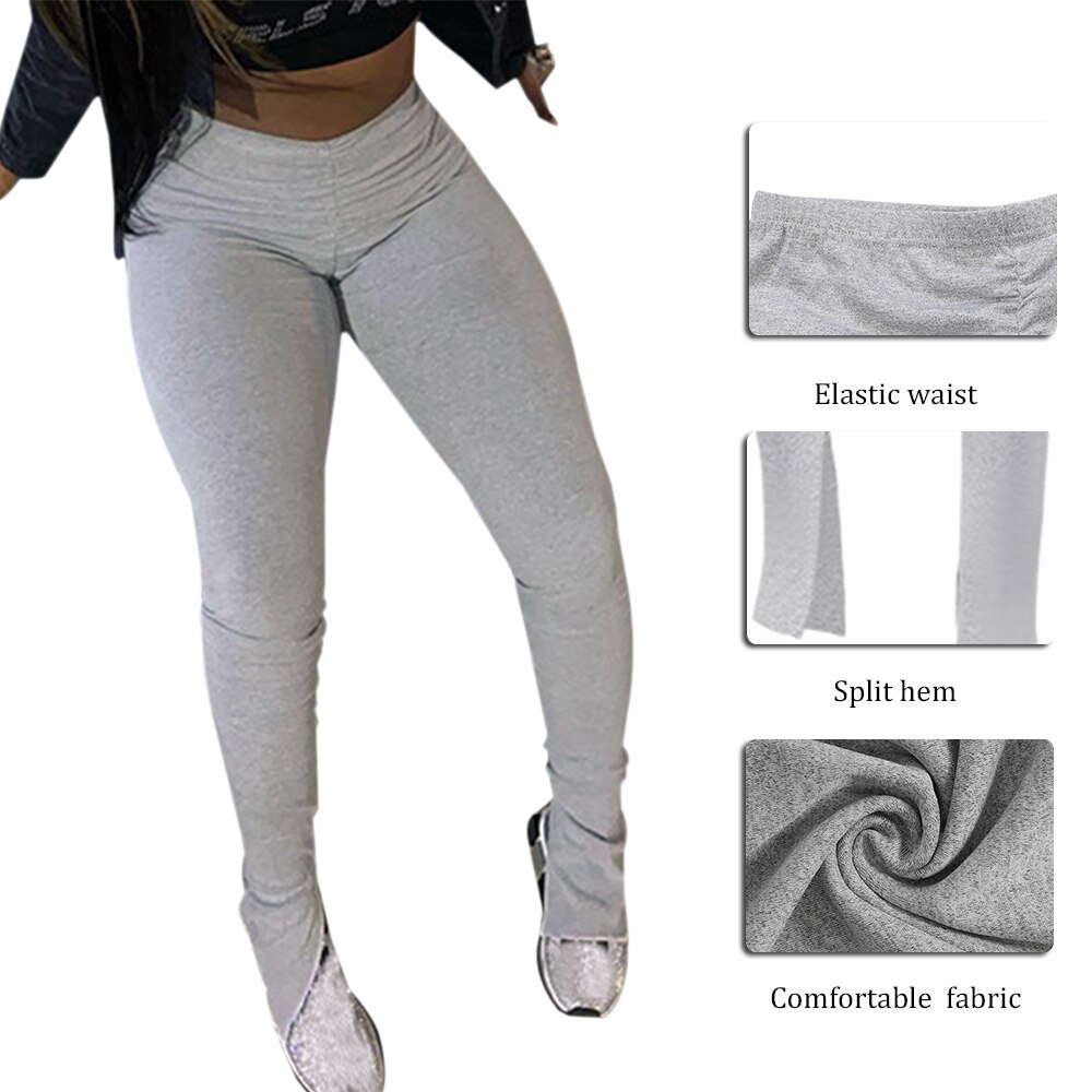 Stacked leggings joggers stacked sweatpants women ruched pants legging jogging femme stacked pants women sweat pants trousers