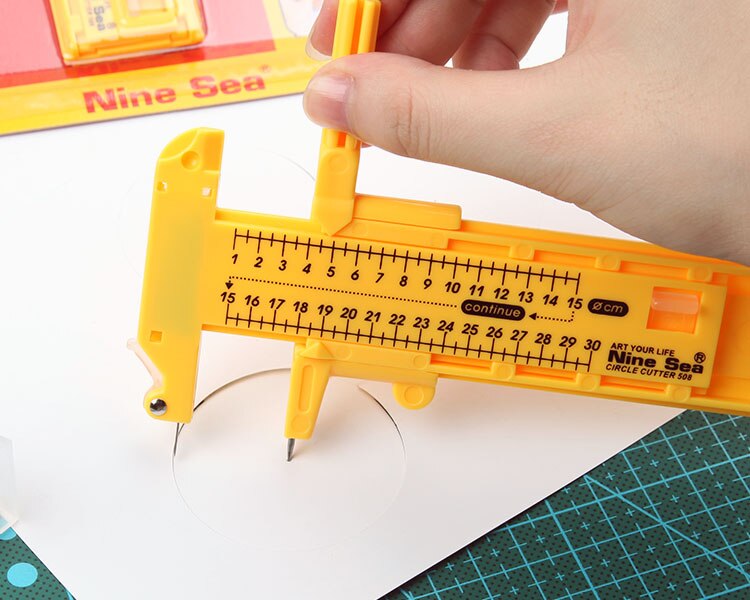 1 unids/lote, cúter circular ajustable con brújula, diámetro 1cm-30cm, cuchillas para herramientas artesanales de papel y cuero para cortar papel de goma