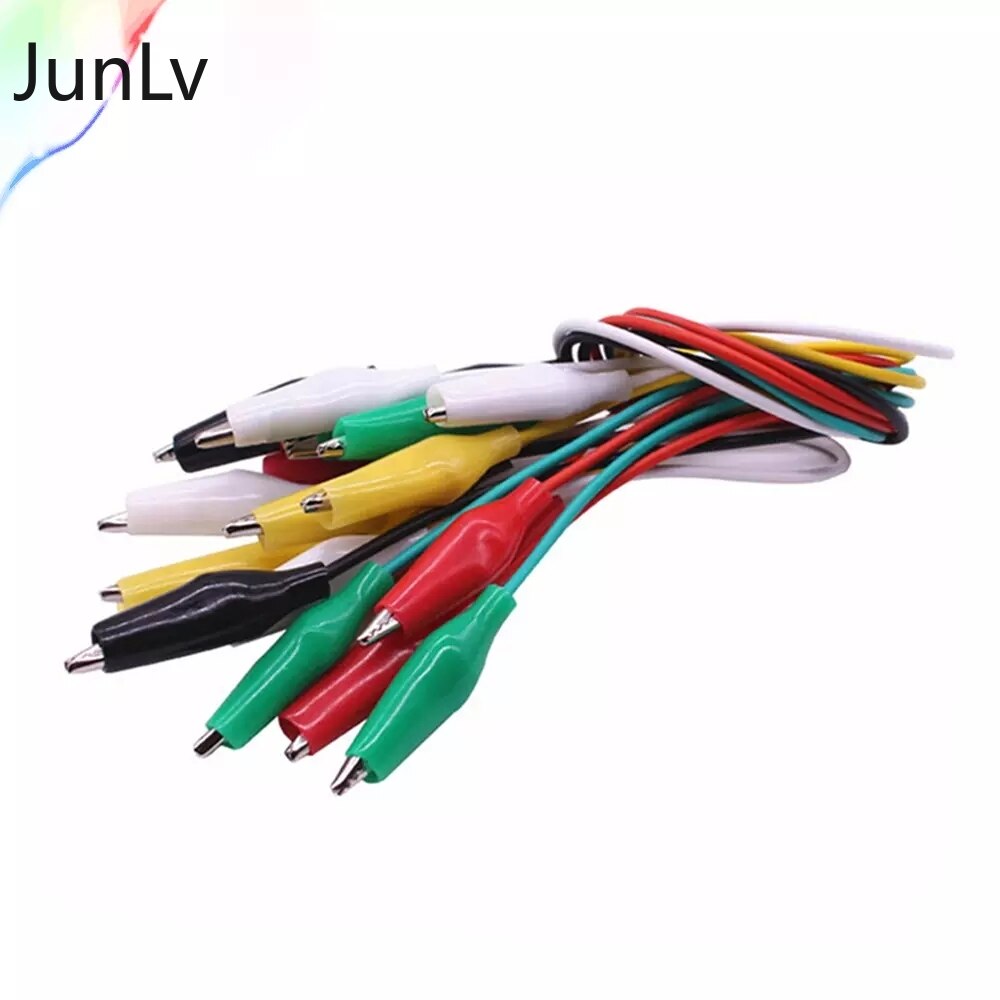 10pcs DIY Electric Alligator Clips Alligator Cords Double Alligator Clips Jumper Wire Test Clip 28mm ，50cm