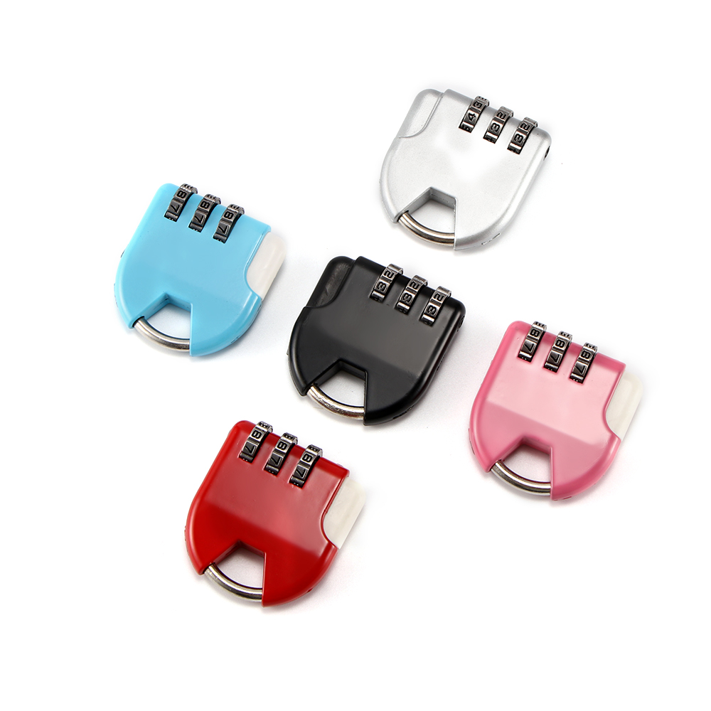Mini Resettable 3 Dial Digit Combination Suitcase Luggage Security Password Code Lock Padlock Color Random 1pcs