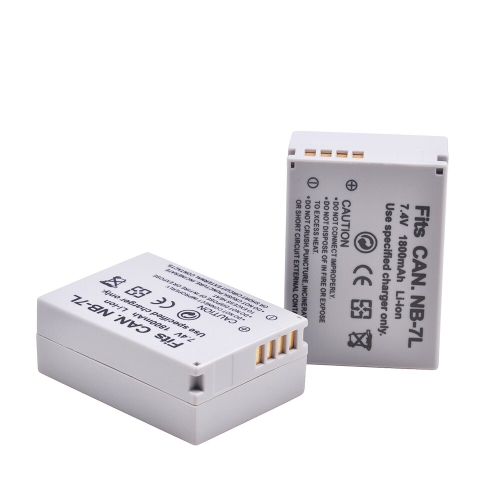 NB-7L Batterij 1800Mah NB7L Nb 7L Li-Ion Batterij + Led Dual Usb Oplader Voor Canon Powershot G10 G11 G12 SX30 SX30IS Digitale Camera