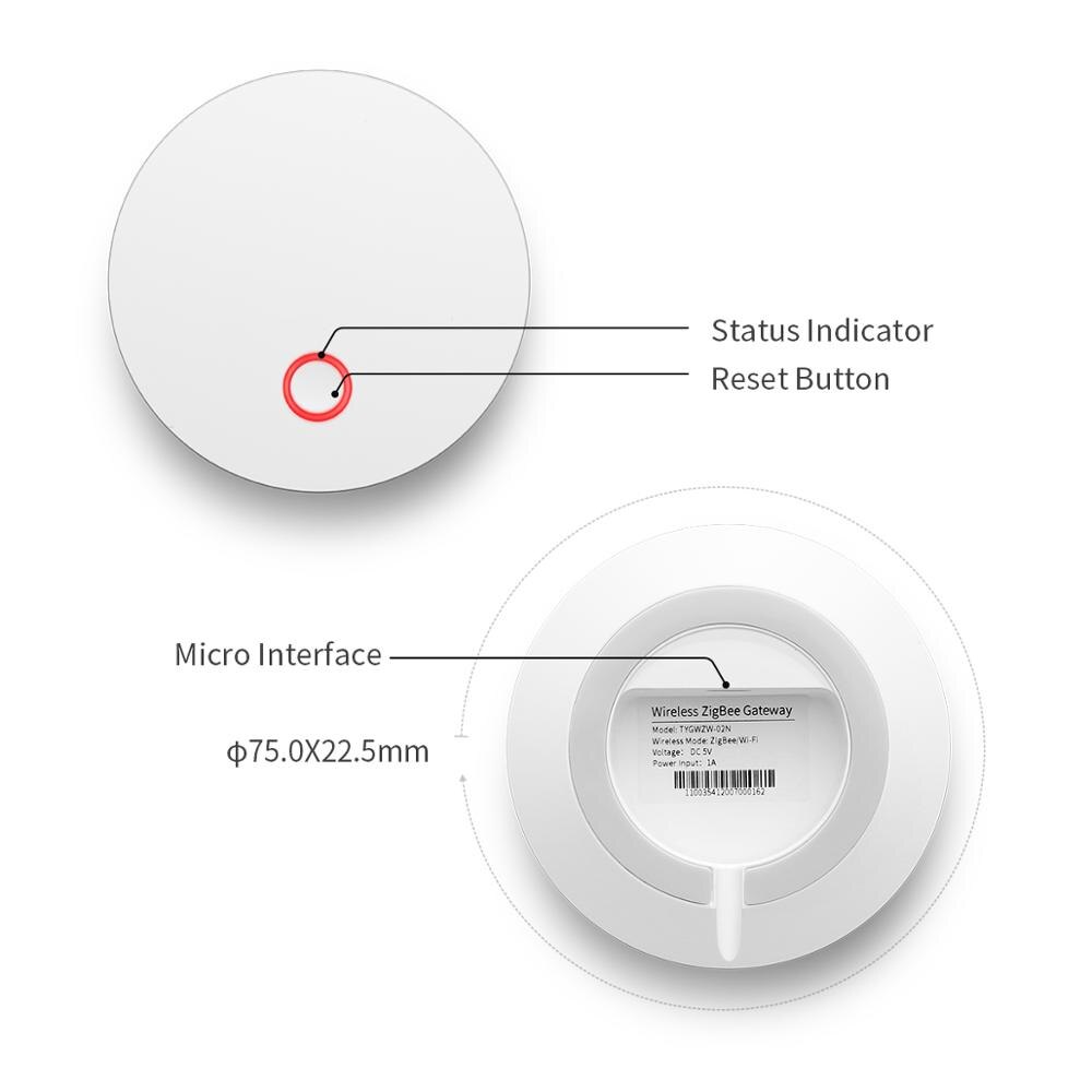 Smart Tuya ZigBee Hub Gateway Smart Home Bridge Smart Life APP Wireless Remote Controller Work With Tuya Zigbee Sensors