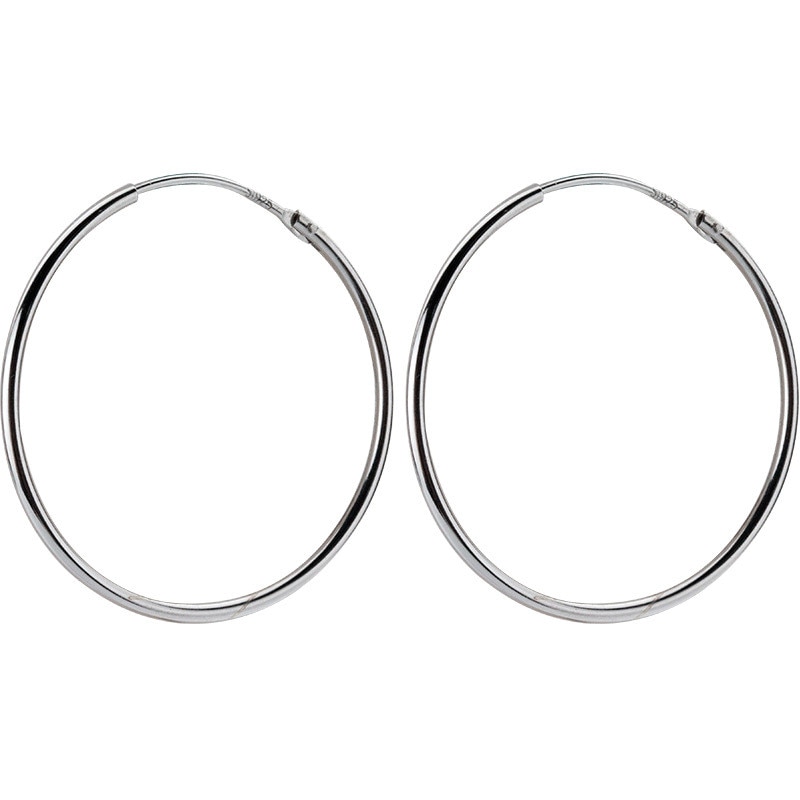 Inzatt Real 925 Sterling Zilver Minimalistische Geometrische Hollow Ronde Oorringen Voor Vrouwen Verjaardagsfeestje Fijne Sieraden