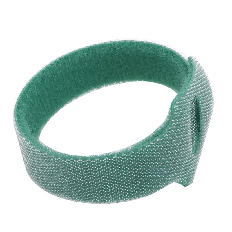 Type Back-To-Back Effen Kleur Nylon Klittenband Kabelbinder Draad En Batterij Staaf Ring Riem Tie haak Ring: Green 15cm