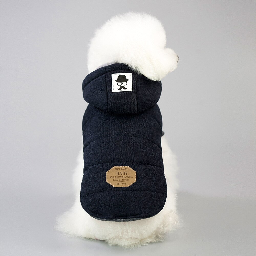 Winter Warm Fleece Dog Clothes for Small Dogs Puppy Jacket Padded Pet Dog Coat Chihuahua Hoodie Shih Tzu Outfit Yorkies Customes: black / XL