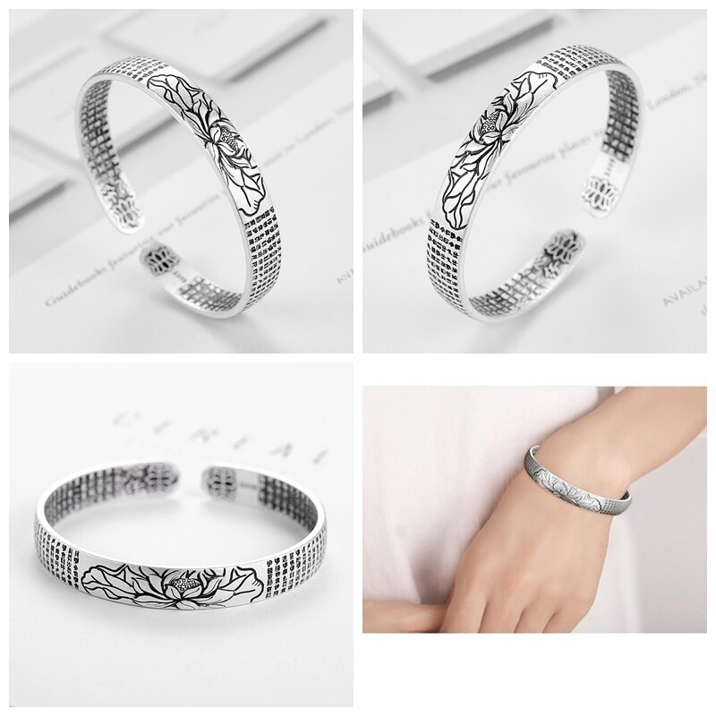 vintage 925 sterling zilver Mannen en vrouwen manchet armband bangles viking indian sieraden Eenvoudige pulseira