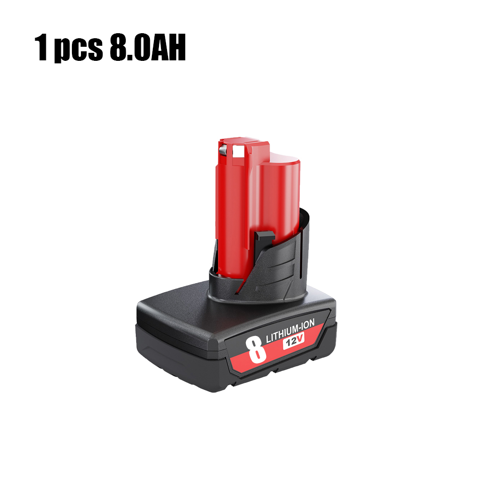 for Milwaukee M12 Battery 12V 7.0AH/8.0AH Replacement Batteries for Milwaukee M12 48-11-2401 48-11-2402 48-11-2411: GRAY