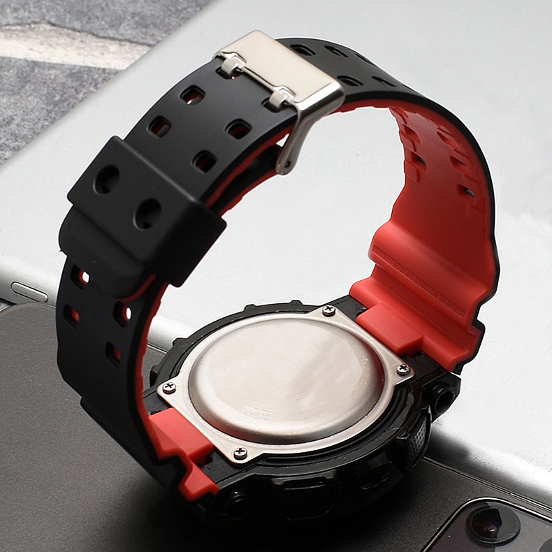 Correa de silicona para reloj Casio, G-SHOCK, GA-110, GD-100, resistente al agua, repuesto de goma para pulsera deportiva, accesorios para reloj