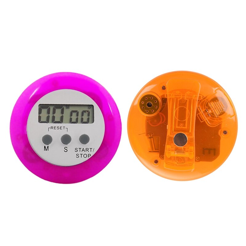 Purple/White Digital Electronic Magnetic Kitchen Timer & Digital Magnetic LCD Timer Stop Watch Kitchen Cooking Countdown - Orang