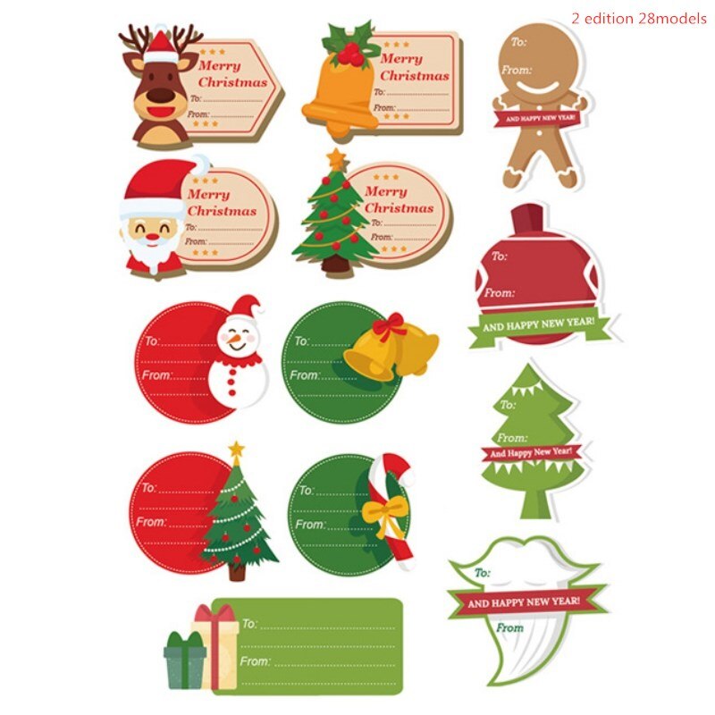 Christmas Tag Stickers in party Diy Decoratie Sticker Zelfklevend Presenteert Labels Decals