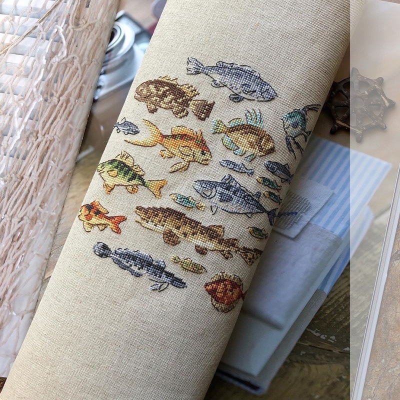 Stich Cross Stitch Kits Craft ocean fish 1 Counted cross stitch Needlework Embroidery Cross-Stitching