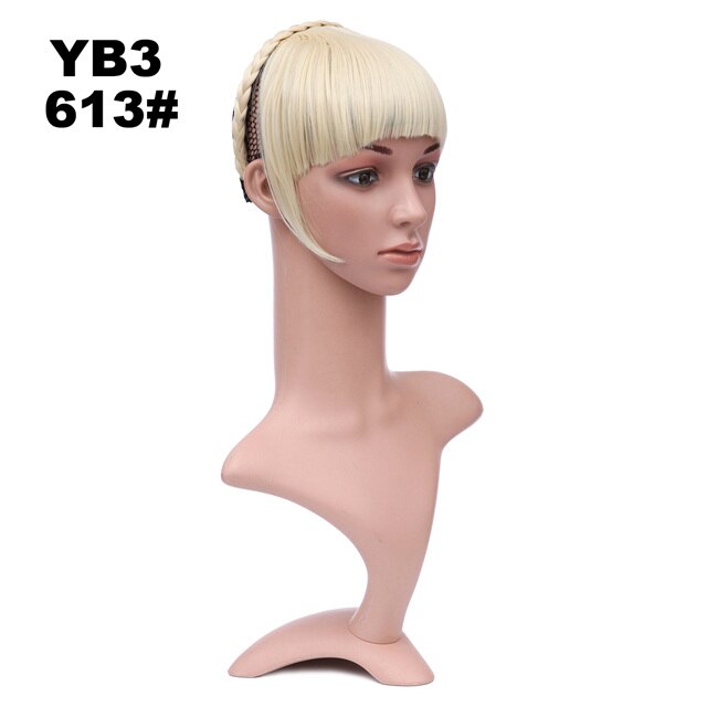 Girlshow 6 stk/parti foran syntetisk hår bang kort frynser med fletter pannebånd hår blunt bang  yb3 6 " , 16 farger tilgjengelig 50g: Yb3 farger 613