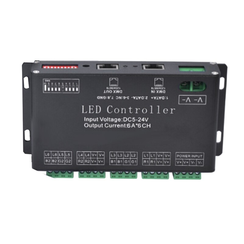 12 Kanaals Dmx Decoder 60A DMX512 Led Controller Pwm Dimmer Driver Voor Rgb Led Strip En Module Licht DC12V-24V