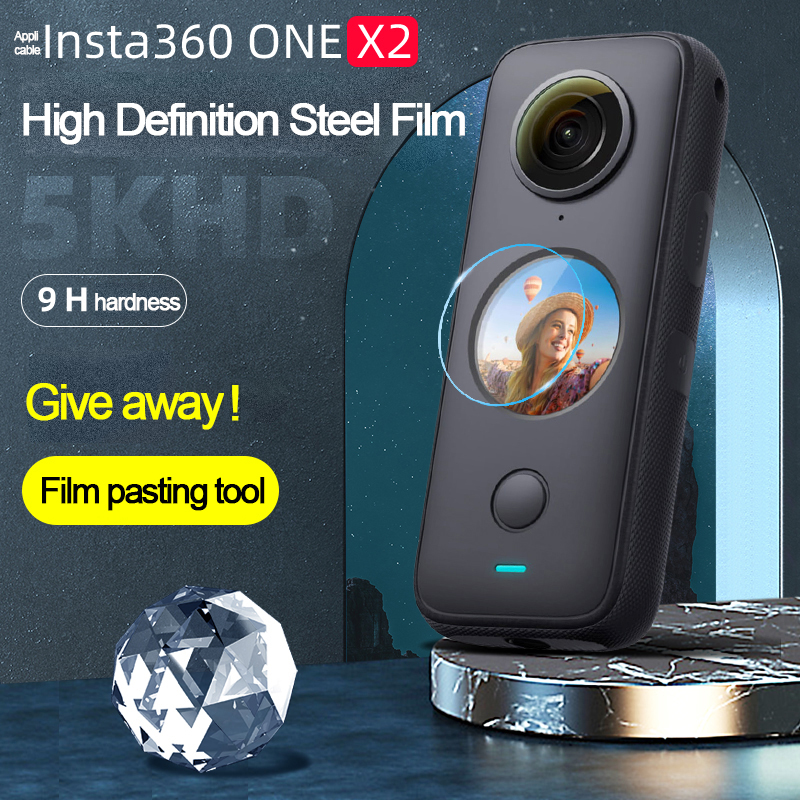 One  x2 displayschutzfolie aus gehärtetem glas für insta 360 one  x2 panorama-actionkamera, kratzfeste schutzfolie, zubehör