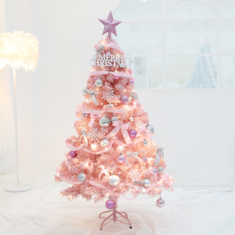 GY Christmas Pink Flocking Christmas Tree Set 1.2 M 1.5 M Shopping Window Home Decoration