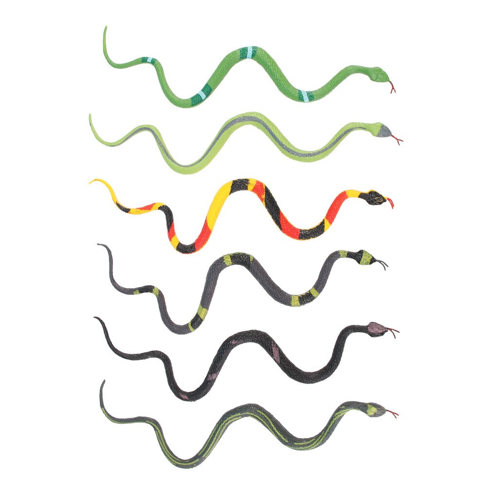 6Pcs Realistische Slang Model Speelgoed Levensechte Delicate Slang Speelgoed Prank Snake Prop Snake Model Voor Scène Layout Festival Prank: Default Title