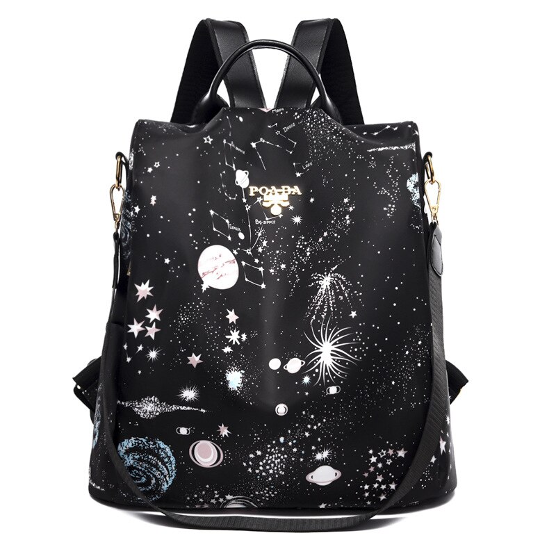 Mode Rugzak Vrouwen Schoudertas Grote Capaciteit Vrouwen Rugzak Schooltas Voor Tiener Meisjes Licht Dame Rugzak XH003: Yx654-star