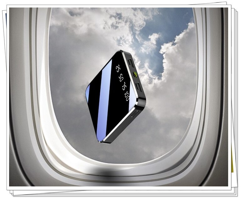 Mini Power Bank 20000 mAh 5V 2A Spiegel Screen Poverbank voor xiaomi Iphone Externe Batterij Draagbare Oplader 20000 mAh powerbank