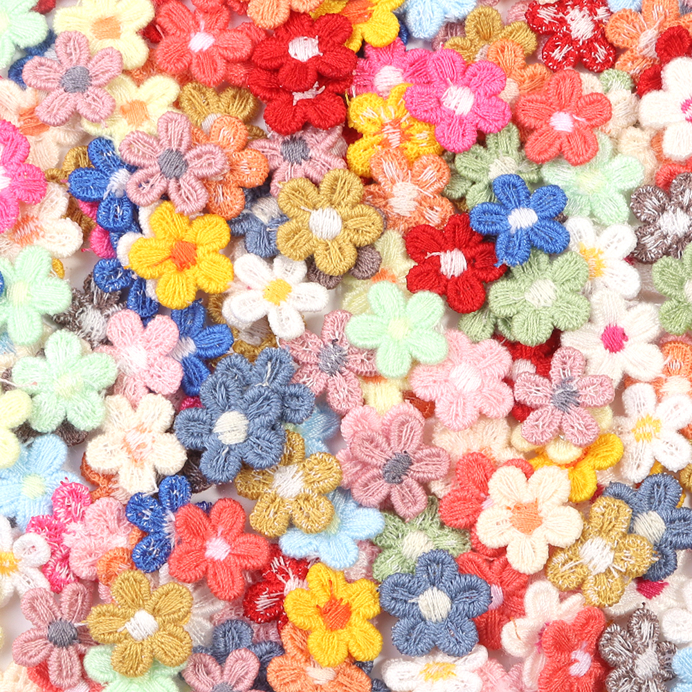 30Pcs Multicolor Flower Appliques Lace Floral Flower Embroidery Patch DIY Sewing Clothes Headwear Wedding Home Decorate Supplies