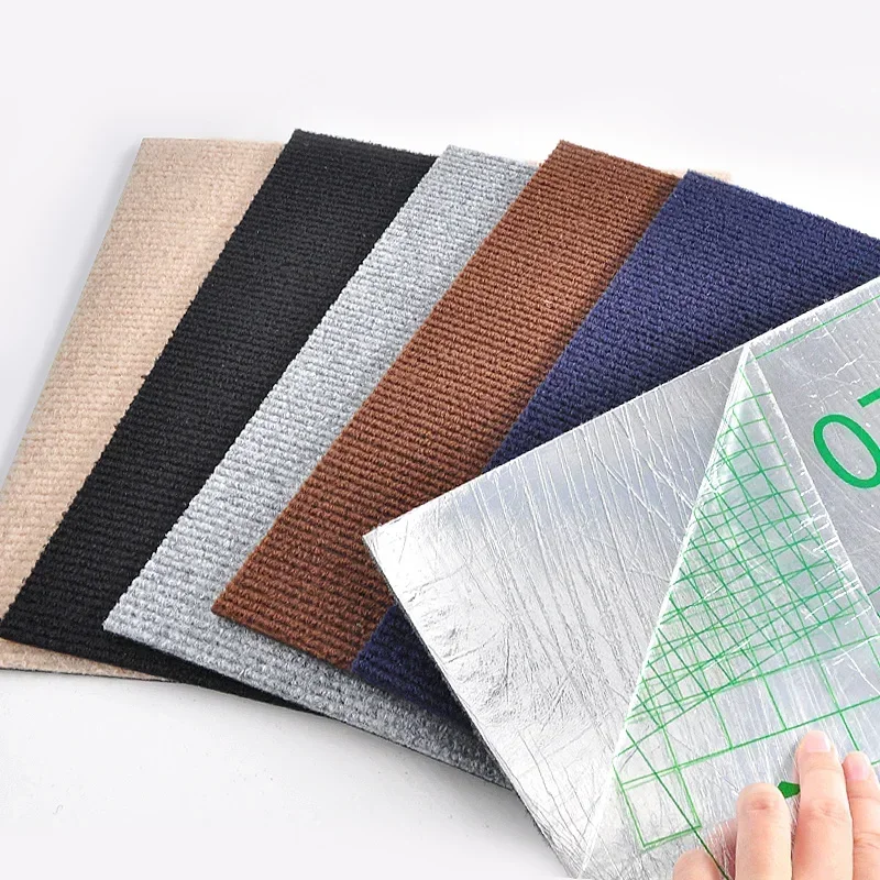 50 Stück selbstklebende Teppiche, quadratisch, 30 x 30 cm, abziehbarer Aufkleber, Fußmatten für Heimwerker, Heimtextilien, Fliesen, Flur, Innenbereich