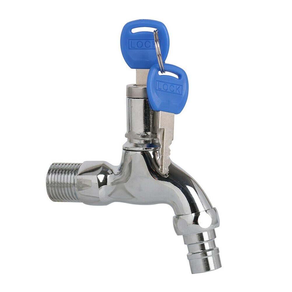 Robinet d'eau montage mural evier Public monotrou lave linge bassin extérieur jardin en alliage de Zinc antivol robinet avec serrure 2 clés