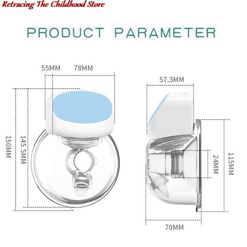 1set USB Rechargeable Mains-libres Tire-Lait Électrique Silencieux Portable Automatique Trayeur