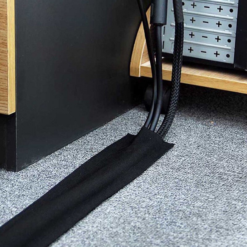 1/3 Meter Soft Adjustable Cable Cover Hook And Loop Management Sleeve Office Home Floor Carpet Wire Organizer Supplies