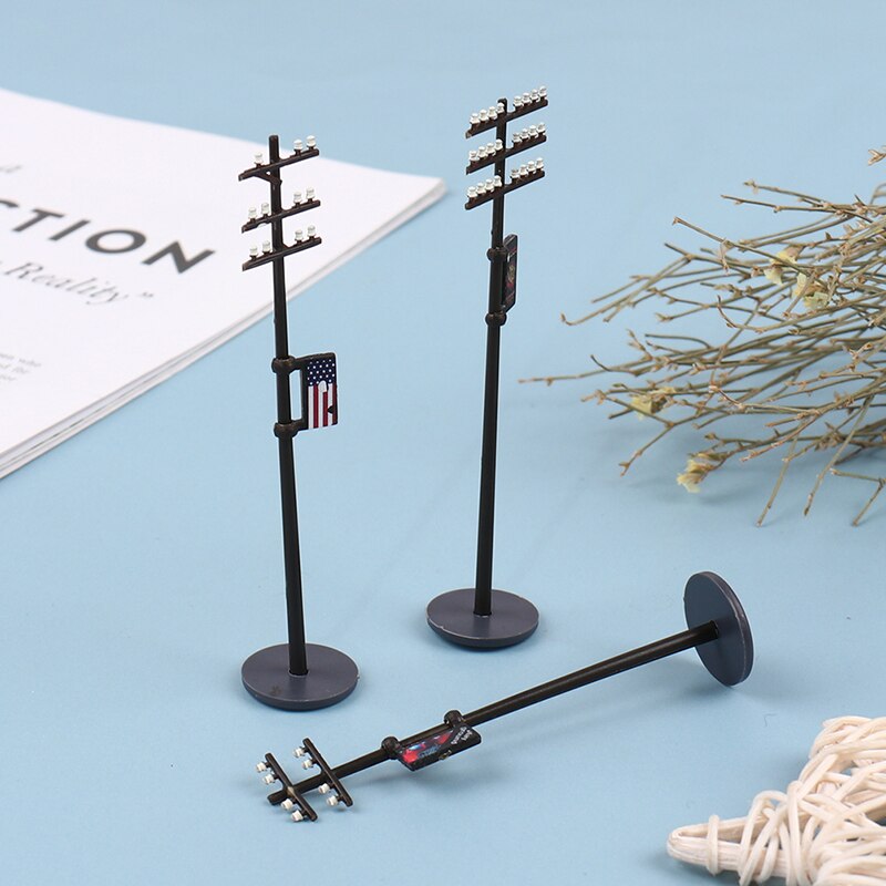 3 pcs/set 1:87 Mini Electric Line Pole for Train Railways Street Doll House Decoration toys