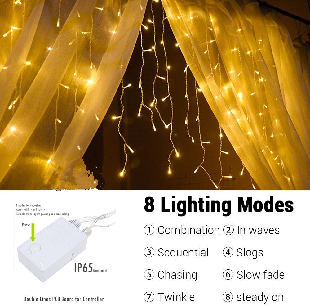 4M 100led AC220V Festival Gordijn Bruiloft Led String Strip Ijsbar Lamp Slingers For A Licht Kerst Fariy Deco