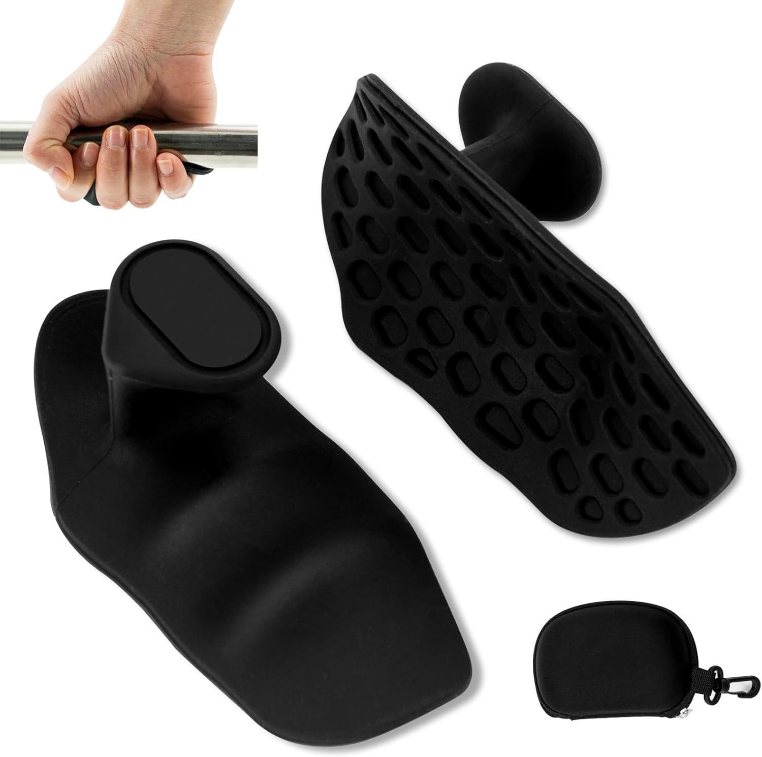 Antislip gripversterker Gymhandschoenen Geen zweterige draagbare vingertrainer Ademend comfort Workout-grepen voor halterlift: Blauw