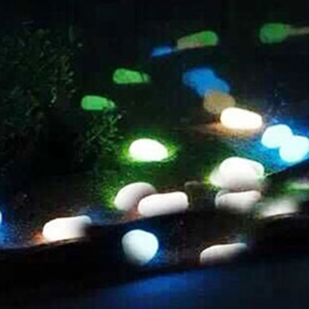 100/200/300 stk glød i mørke sten glødende sten fluorescerende lyse småsten lysende sten til akvariehavedekoration